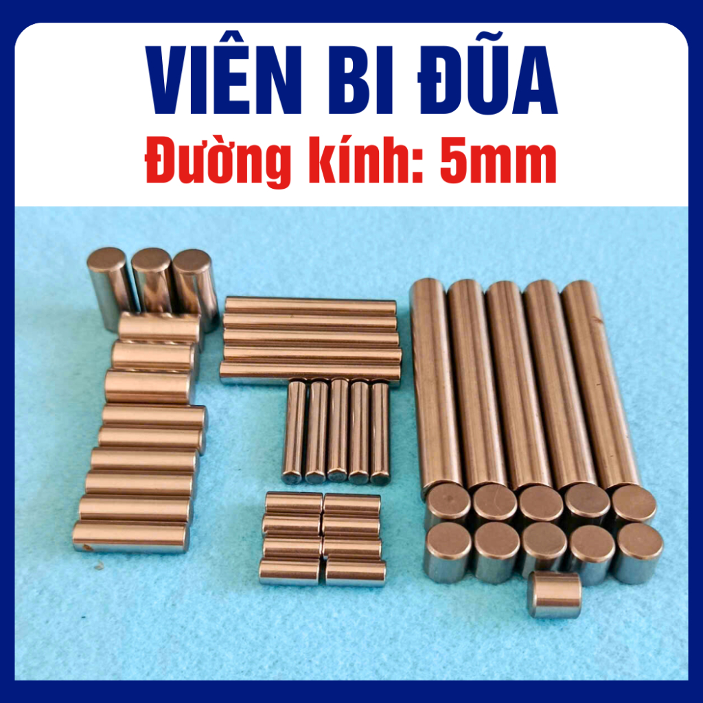 Viên bi đũa đường kính 5mm, chiều dài từ 5mm đến 80mm (10 viên/combo)