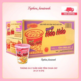  Thùng 24 ly mì hảo hảo tôm chua cay 67g - chính hãng Acecook 