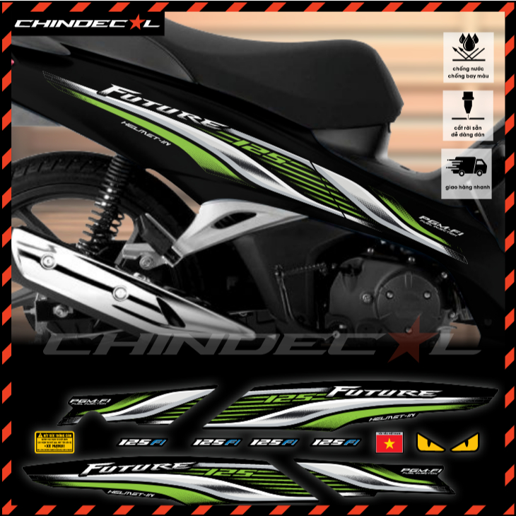 Tem Honda Future Fi 2016 | Dành cho các đời 2011đến 2017 | Tem cao cấp 3 lớp chống bay màu | 886002