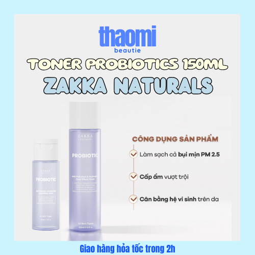 Toner Probiotic Làm Sạch Da Khỏi Bụi Bẩn Ô Nhiễm Anti-Pollution & Hydrating Dual Effect Zakka Natura