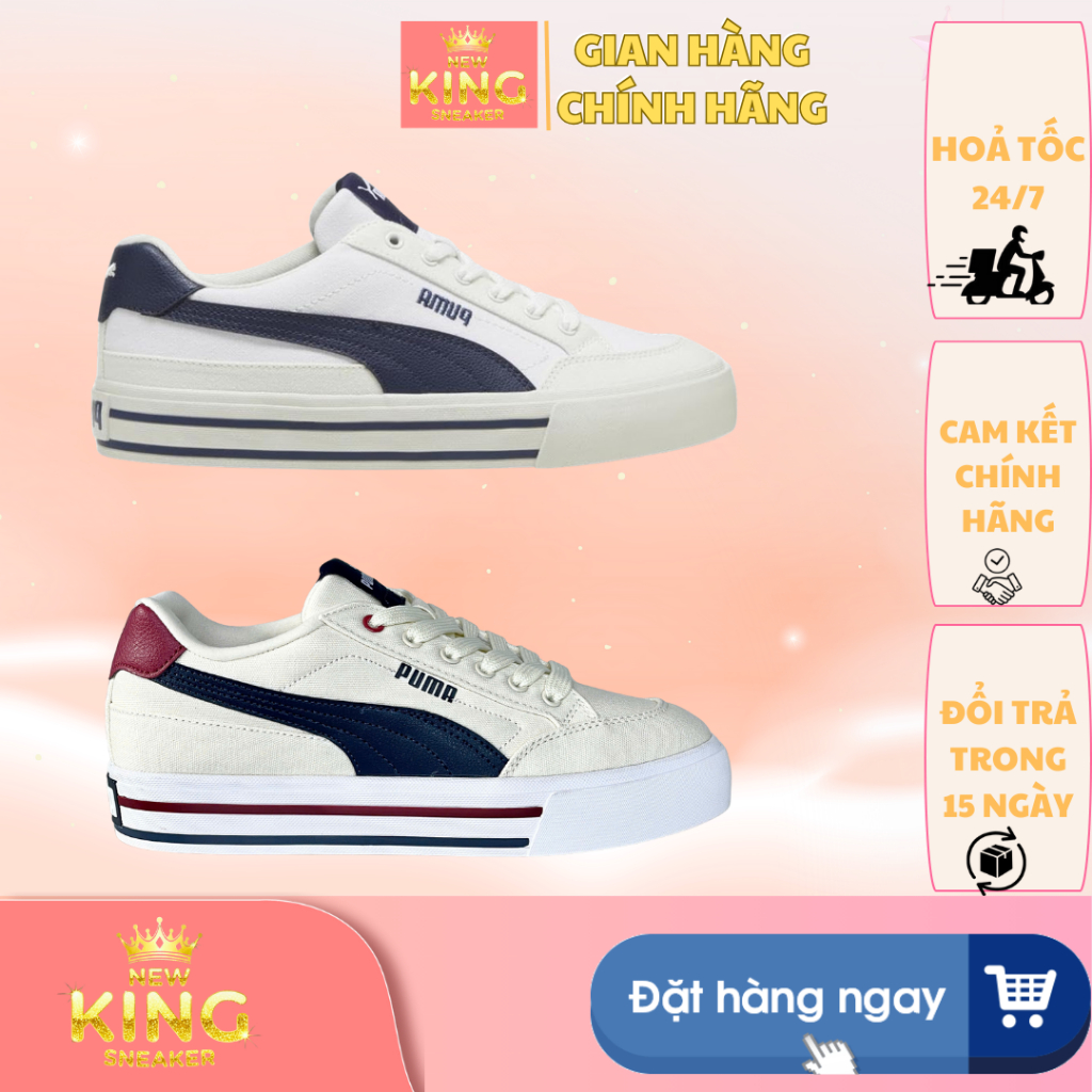 [𝙎𝘼𝙇𝙀 Chính Hãng] Giày Puma Court Classic Vulcanized AUTHENTIC. Giày Sneaker Puma Court Basic Nam Nữ