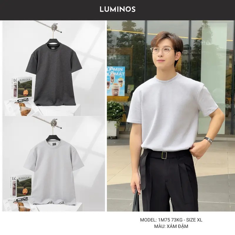 [ NEW ] LUMINOS - Áo Thun Vải Chống Nhăn 2 Mặt Siêu Mịn Co Dãn 4 Chiều 270gsm Form Cleanfir Unisex