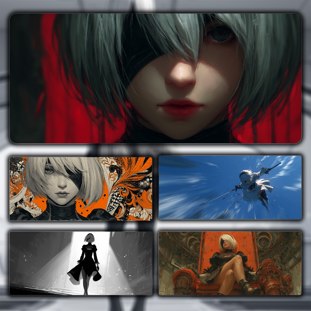 Lót Chuột 2B Nier Automata - Pad Chuột Gaming Anime Waifu Gợi Cảm, In Sắc Nét, Size Lớn 90x40, Bo Vi