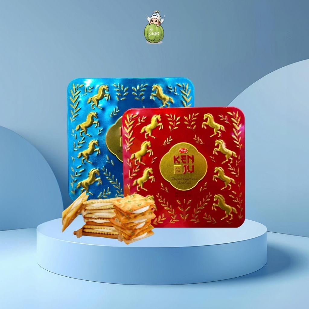 Bánh Quy Hộp Thiếc Kenju Nougat Kem Sữa Cao Cấp Hương Vị Ngọt Mềm, Béo Nhẹ Từ Kem Sữa Và Nhân Nougat