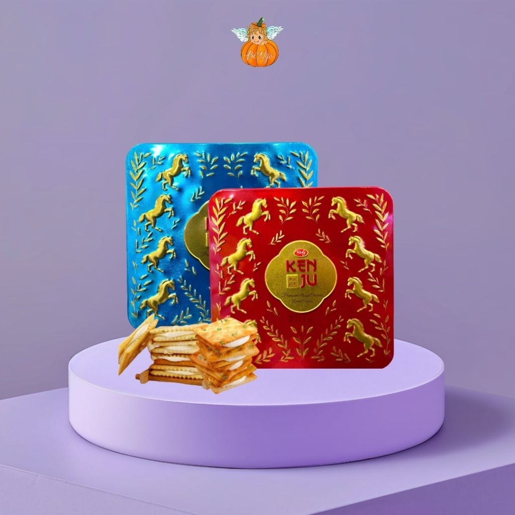 Bánh Quy Hộp Thiếc Kenju Nougat Kem Sữa Cao Cấp Hương Vị Ngọt Mềm, Béo Nhẹ Từ Kem Sữa Và Nhân Nougat