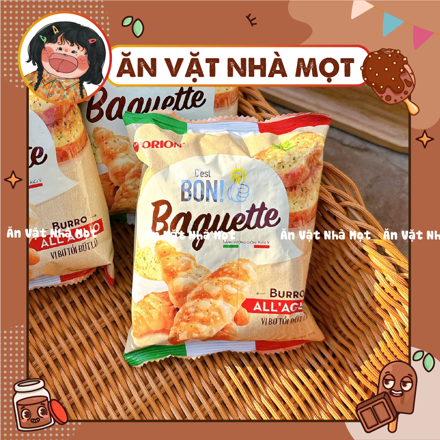 Bánh Mì Baguette Bon Orion Nướng Vị Bơ Tỏi Kiểu Ý, Bánh Mì Ăn Vặt Thơm Ngon