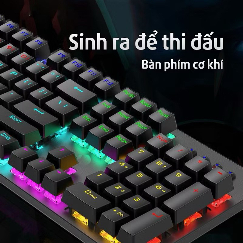Bàn phím cơ HP GK100F kết hợp bàn phím chơi game có đèn nền 104 phím Led đẹp phù hợp cho PC và Lapto