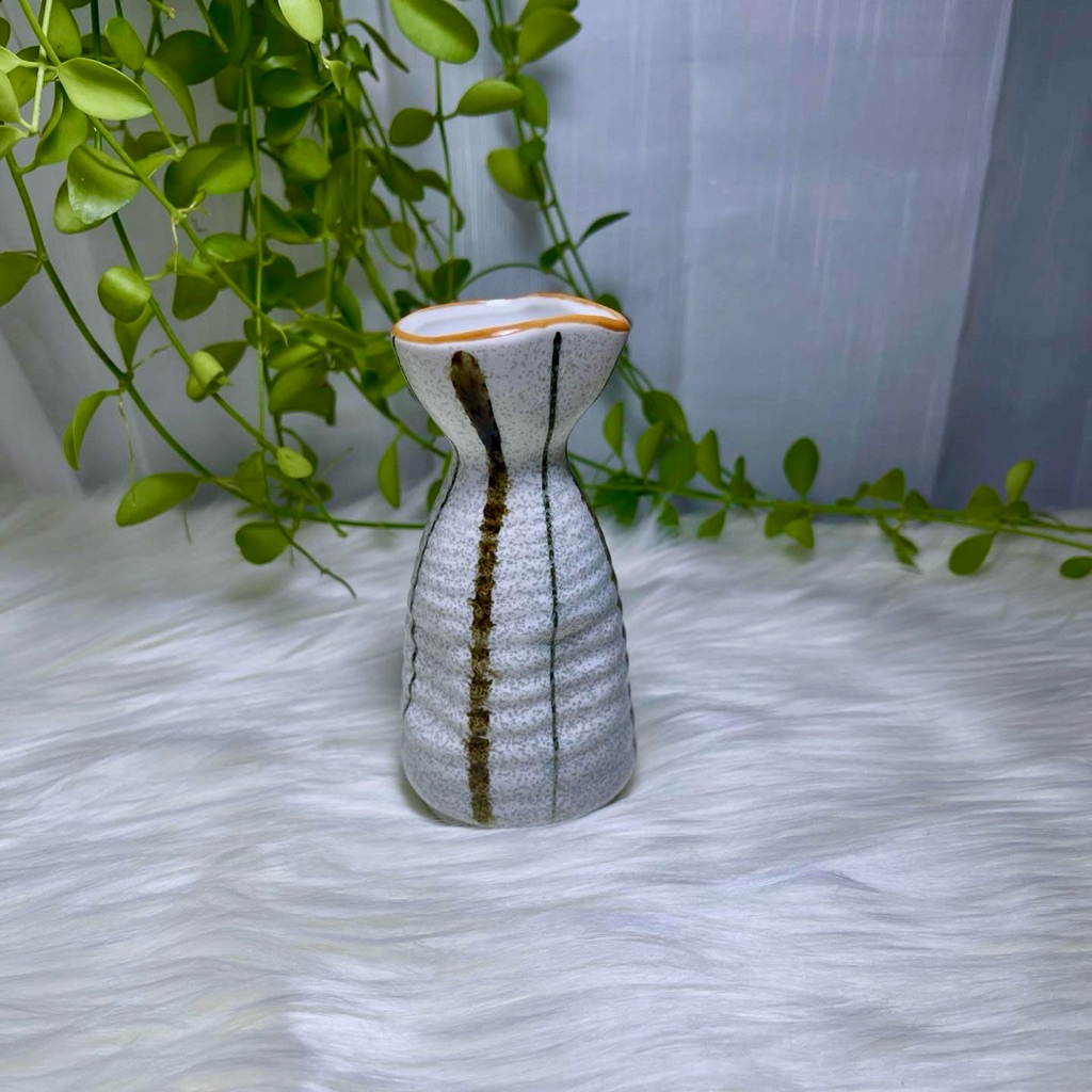 HANA HOUSE -Bình rót/ bình sake gốm Nhật– bình rót nước/sốt 120ml – men mộc vintage – 2hand Nhật