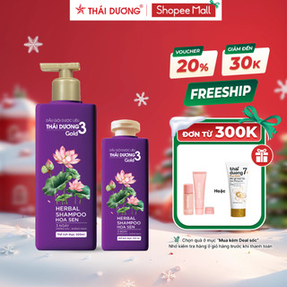  Dầu gội   Dầu xả dược liệu Thái Dương 3 Gold Hoa Sen chai 500ml 333ml - Sao Thái Dương 