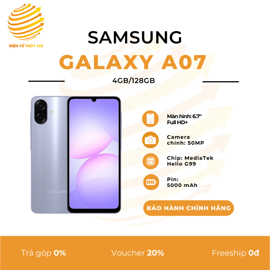 Điện thoại Samsung A07 4G 4GB/128GB - Hàng Chính Hãng