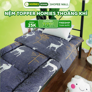  Topper nệm bông xuất Nhật HOMIES Bedding & Décor cao cấp  Đệm Topper Chống Xẹp Tấm làm mềm đệm cotton 