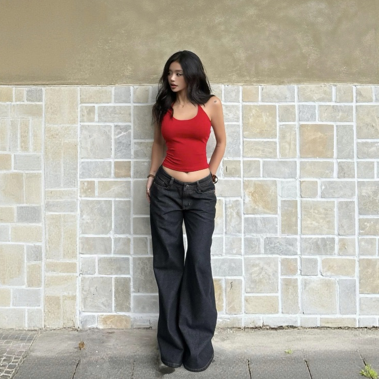 THE QUẠO - Quần Jean Nữ Lưng Cực Thấp Ống Suông Loe R2511_730 | BigBuy360 - bigbuy360.vn
