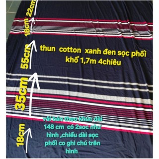 Vải thun cotton 100% (sọc ngang 4 chiều )