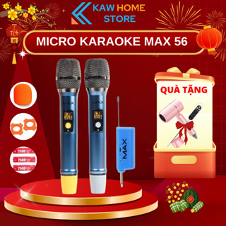 Micro Không Dây Đa Năng MAX 56 Thế Hệ Mới, Hát Nhạy Tích Hợp Cổng Sạc, Tiện Lợi, BH 12 Tháng