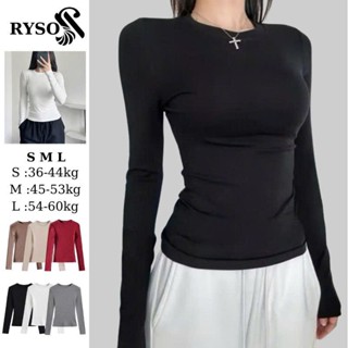  Áo Thun Tay Dài Cổ Tròn Trơn Basic Borip Lụa Mềm Mịn Dáng Dài Ôm Body Áo Tay Dài Nữ Giữ Nhiệt Siêu Co Giãn RYSO FASHION 