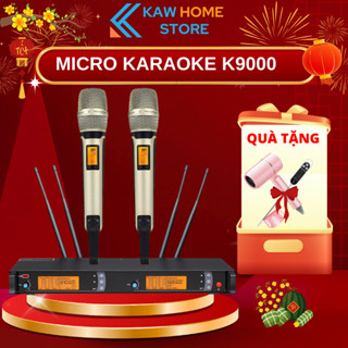 Bộ Micro Không Dây Kèm Đầu Thu Cao Cấp KAW K9000, Âm Thanh Chân Thực, Màn Hình LED, Chống Trượt