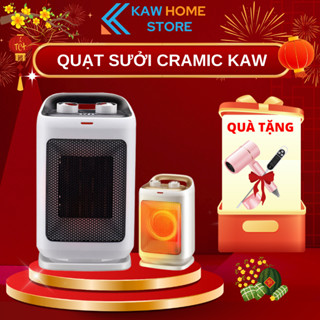 Quạt Sưởi Ceramic KAW K3000 Công Suất 1500W, Ấm Nhanh Không Khô Da, Tự Động Ngắt Điện, BH 16 Tháng
