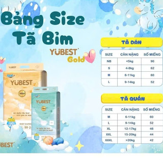 BỈM YUBEST Gold NỘI ĐỊA TRUNG DÁN/QUẦN ĐỦ SIZE S90/M84/L78