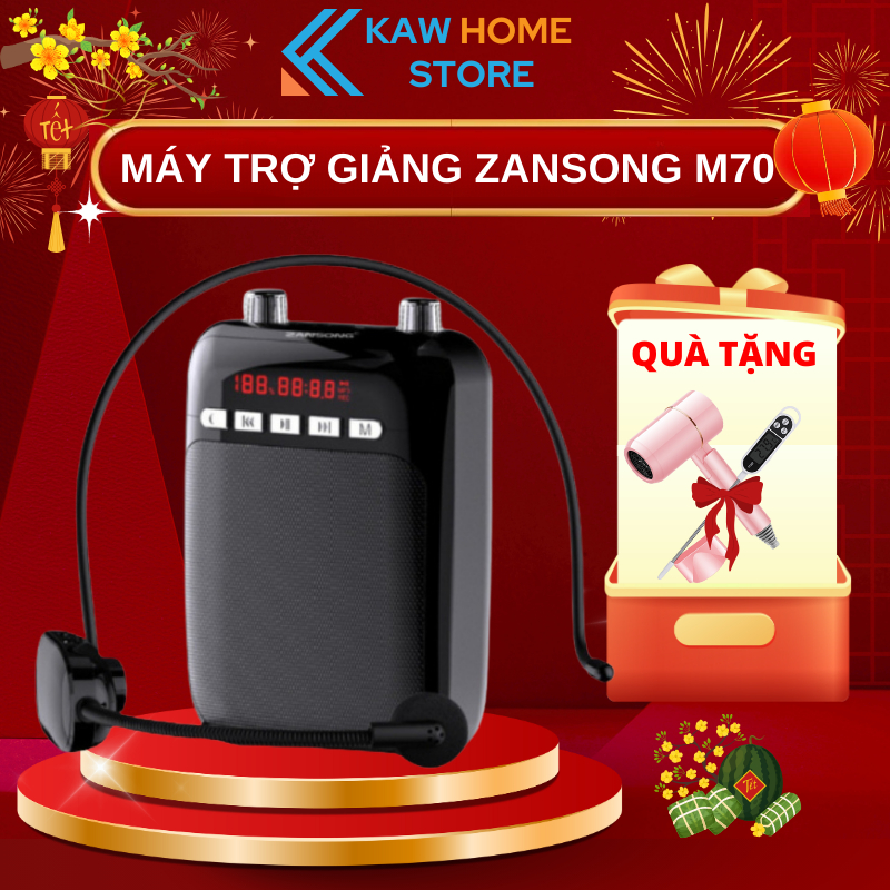 Máy Trợ Giảng Zansong KAW M70 Tích Hợp Mic Trợ Giảng Không Dây Nhỏ Gọn Pin Công Suất Lớn BH 12 Tháng