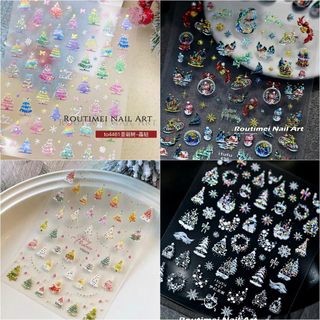  Sticker Ông Già Noel,sticker noel Bông Tuyết Mẫu Mới- Trang Trí Móng Nail Nghệ Thuật Mùa Giáng Sinh 2026 