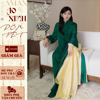  MẪU HOTÁo dài gấm 4 tà Ngọc Diệp áo dài gấm tơ tằm Tencel 4 tà dáng suông 4 màu sang trọng phối quần lụa 
