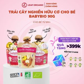  Trái cây nghiền hữu cơ cho bé Babybio 90g  ≥ 6 tháng  