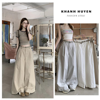  Quần Kaki Nữ Ống Rộng Lưng Cao Quần Suông Basic Hàn Quốc KH-692 