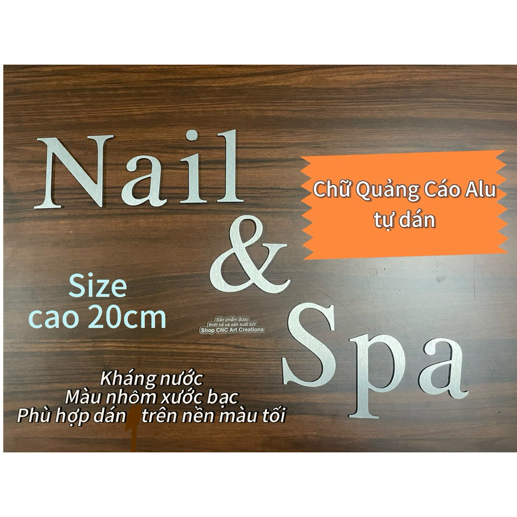 CHỮ ALU TRANG TRÍ TỰ DÁN – SIZE 20CM – FONT NÉT MẢNH