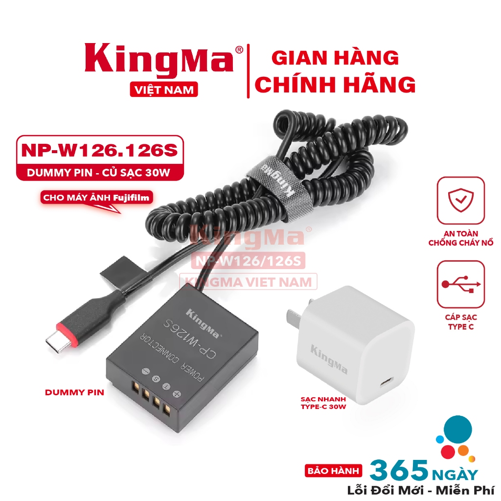 Dummy. Combo Pin NP-W126/126S Và Củ Sạc Nhanh PD 20W Chính Hãng KingMa . For FUJIFILM NP-W126/126S