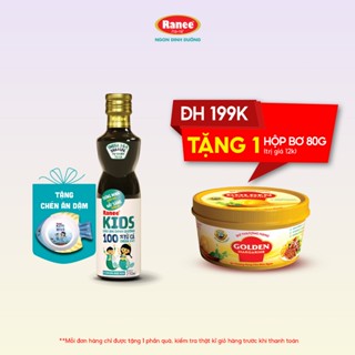  {Đơn 199k tặng hộp bơ} Dầu ăn Cá Hồi dinh dưỡng cho bé Ranee Kids 250ml + tặng kèm chén ăn dặm cao cấp hình cá 