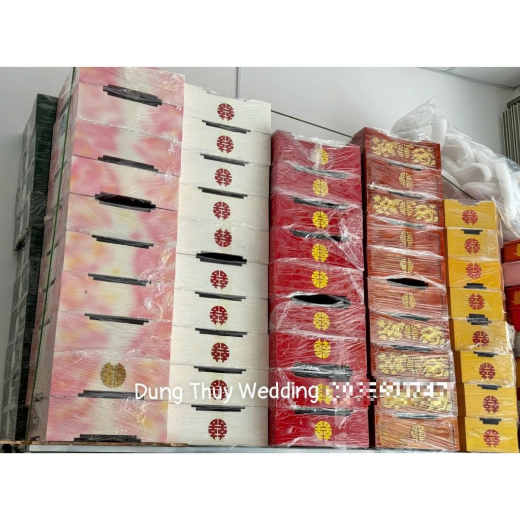 Tráp Gỗ Lục Giác - Tráp Gỗ Vuông Đám Cưới Hỏi