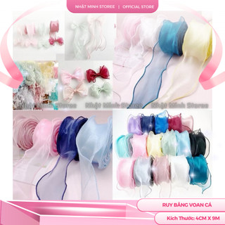Ruy Băng Voan Đuôi Cá 4cm x 9m (Không Lõi), Gói Hoa, Gói Quà, Trang Trí Tiệc, DIY, Decor...
