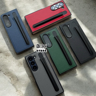 Ốp Lưng Galaxy Z FOLD 6 / Z FOLD 5 / Z FOLD 4 Chống Sốc Bằng Da Có Ngăn Đựng Bút ( KHÔNG BAO GỒM BÚT )