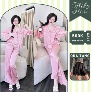  Đồ Ngủ Nữ Tiểu Thư Bèo Nơ MIKY Đồ Ngủ Bigsize lụa Latin TK cao cấp mềm mại xinh xắn < 70KG 