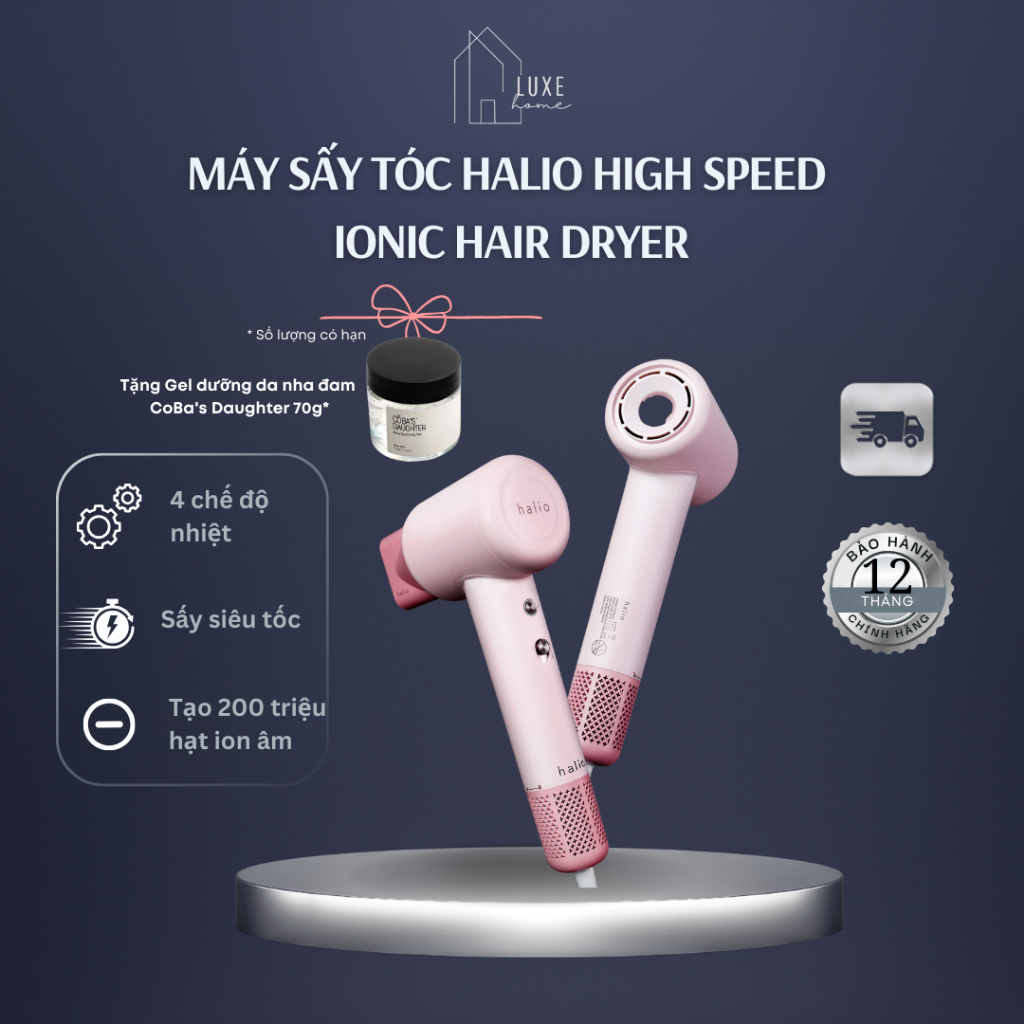 Máy Sấy Tóc Halio High Speed Ionic Hair Dryer - Bảo Hành 12 Tháng