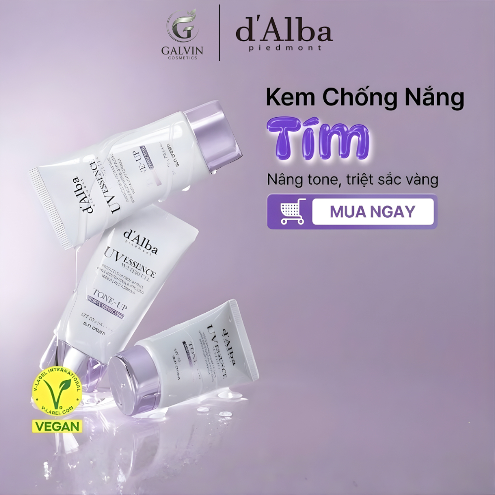 [d'Alba] Kem chống nắng nâng tone Tím d'Alba White Truffle Tone Up Sunscreen (Purple) 50ml