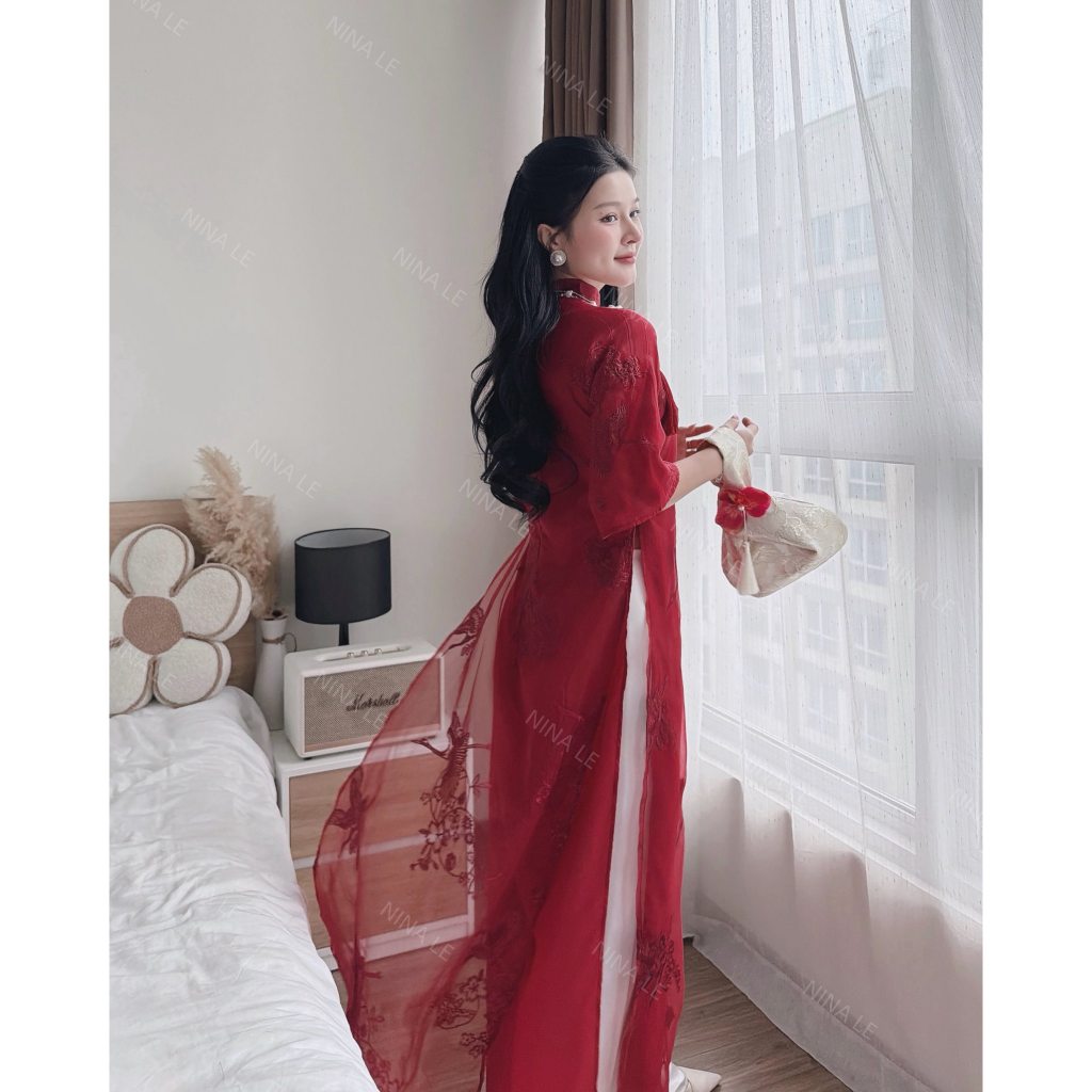 (HỎA TỐC SG) Áo dài cách tân thêu họa tiết chim hạc cao cấp Hạ Vũ | BigBuy360 - bigbuy360.vn