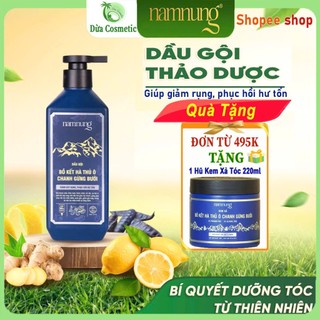   500ml  Dầu gội thảo dược Nam Nung xanh dương hỗ trợ giảm rụng hỗ trợ giảm gàu giúp tóc chắc khỏe suôn mượt 