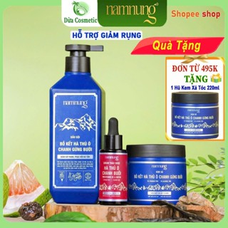  Dầu Gội Dầu Xả Serum thảo dược Nam Nung xanh dương hỗ trợ giảm rụng hỗ trợ giảm gàu giúp tóc chắc khỏe suôn mượt 