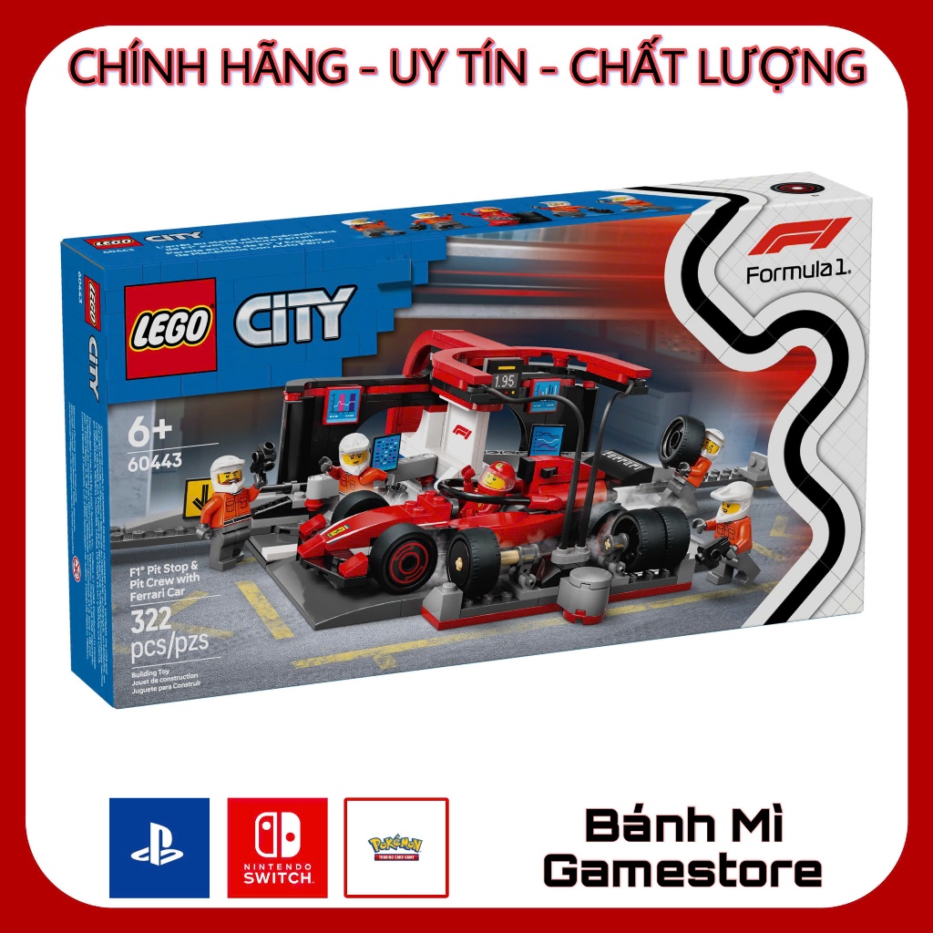 [Chính hãng] Mô hình Trạm Bảo Dưỡng Xe F1 - Bộ lắp ghép Decor sang trọng LEGO CITY 60443