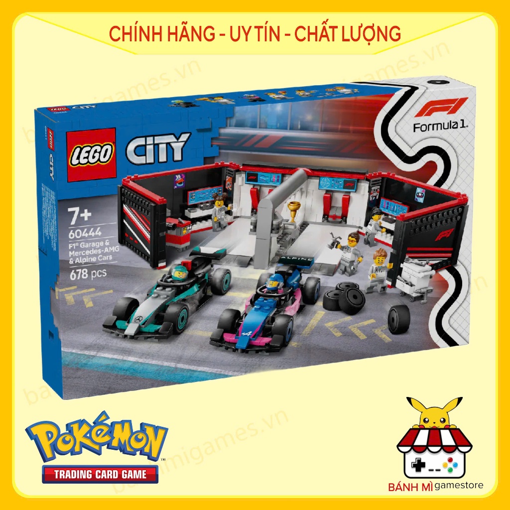 [Chính hãng] Mô hình Garage & Mercedes AMG & Alpine Cars F1 - Bộ lắp ghép Decor sang trọng LEGO CITY