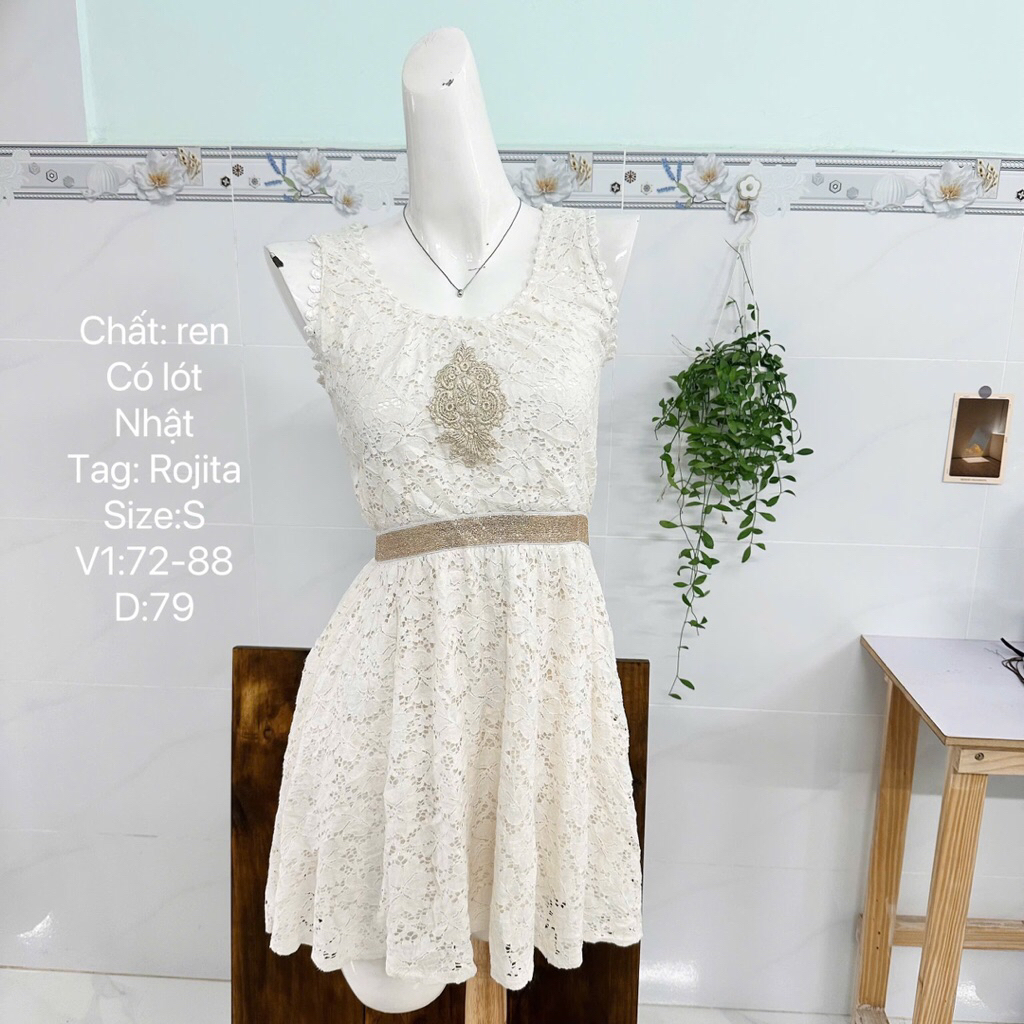 [2hand] Váy ren Rojita nhật phong cách mori shoujo vintage cottage cami boho y2k fairy