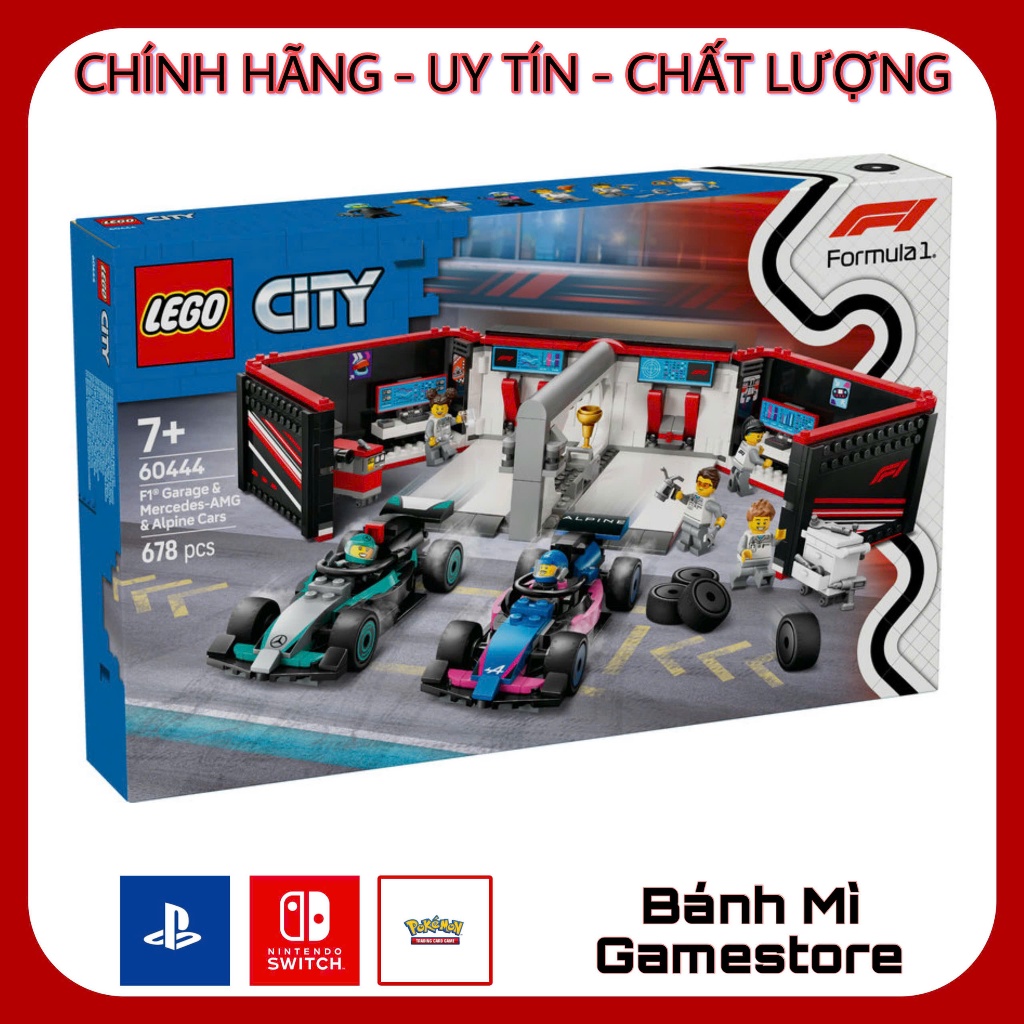 [Chính hãng] Mô hình Garage & Mercedes AMG & Alpine Cars F1 - Bộ lắp ghép Decor sang trọng LEGO CITY
