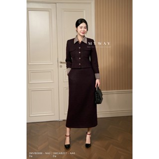  Set Vest Chân Váy Dạ Nữ Công Sở MY WAY Dáng Dài Thanh Lịch 3MVB0986 - 3MCAB227 - NA0 