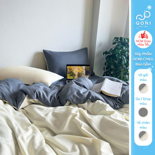   Mã BMLT30 giảm đến 30K đơn 299K  Bộ vỏ chăn mền ga gối GONI CHILL màu Xám Sữa - Ga drap giường 1m,1m2,1m4 1m6 1m8 2m 