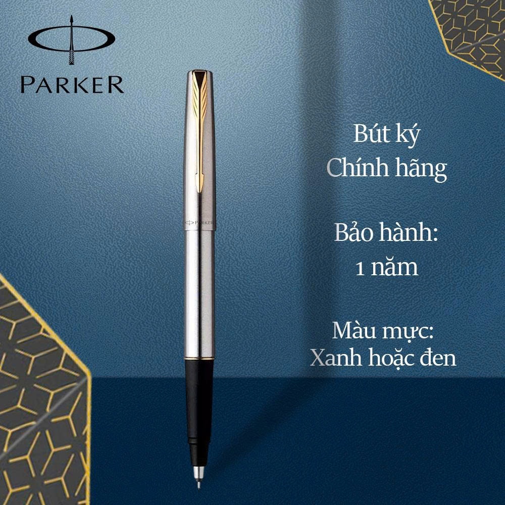 Bút Dạ Bi Parker Frontier Stainless Steel GT Rollerball Pen Chính Hãng, Bút Parker Mạ Vàng Cao Cấp