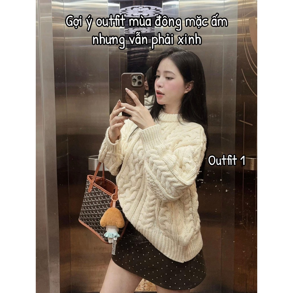 Chân Váy Ngắn Nữ Dáng chữ A vải Dạ Ép Mịn chấm bi có quần bảo hộ mùa Thu Đông m6601 | BigBuy360 - bigbuy360.vn