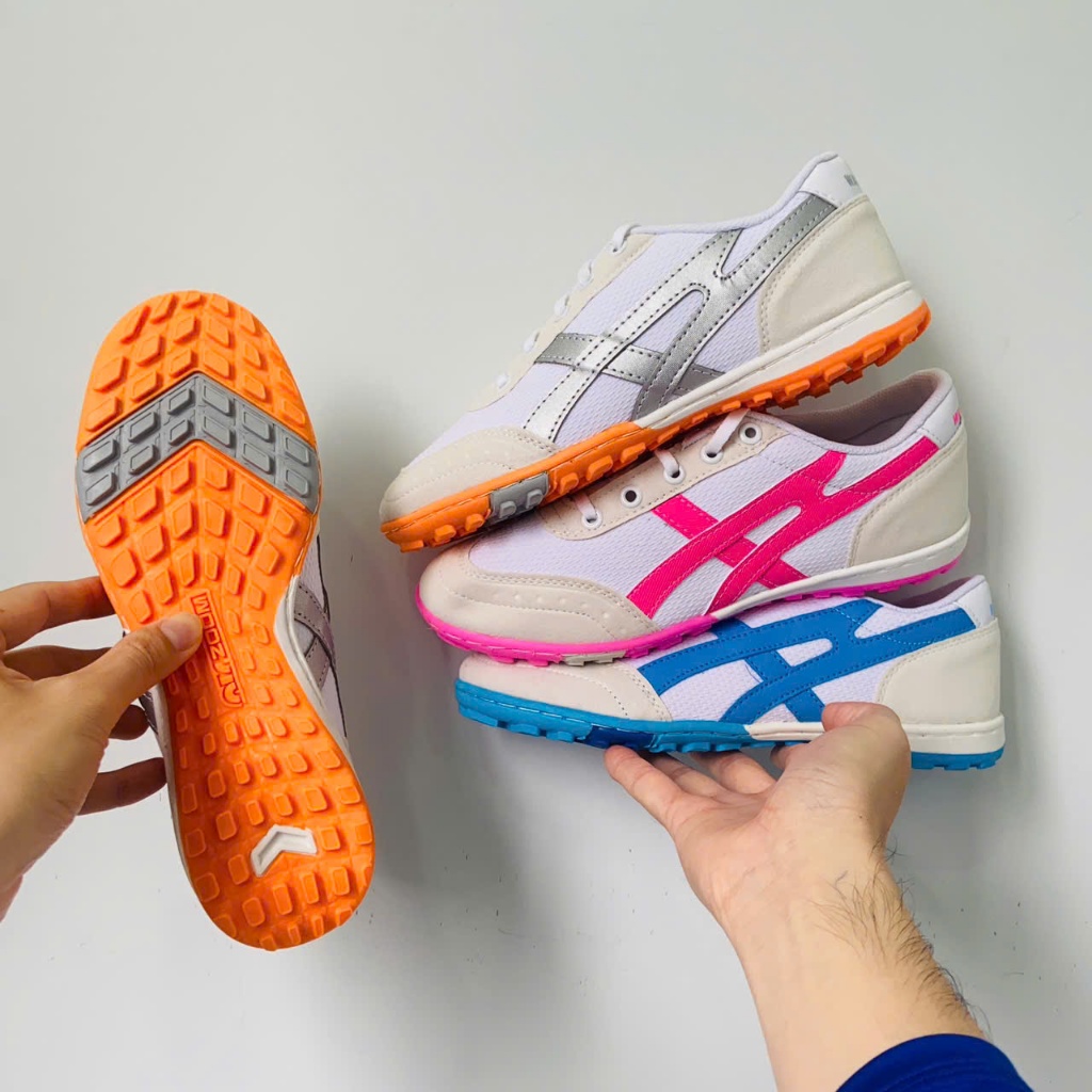 [LÙI 1 SIZE] Giày Đá Bóng nam vải ráp đế cao su TF, có ĐỆM êm chân, khâu đế, tặng tất + dây phối màu