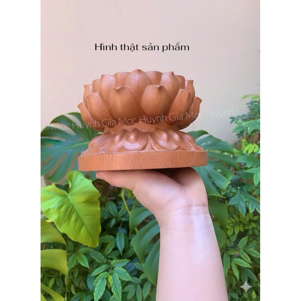 Đôn Gỗ kê tượng Gỗ Gõ Nguyên Khối | Đế Đài Sen | Tấm gỗ kê tượng
