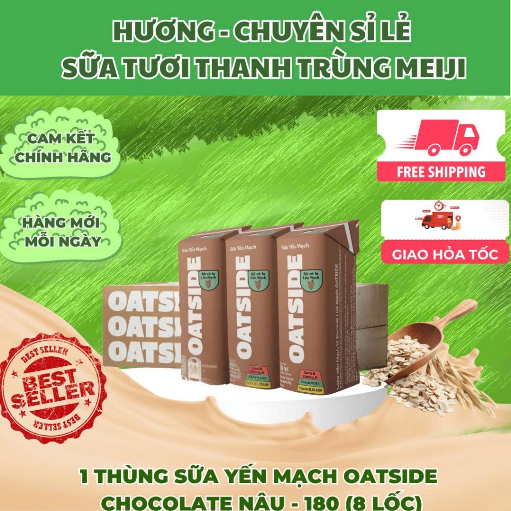 THùng 180ml - Sữa Oatside Vị Socola Nâu 180ml- 1 thùng